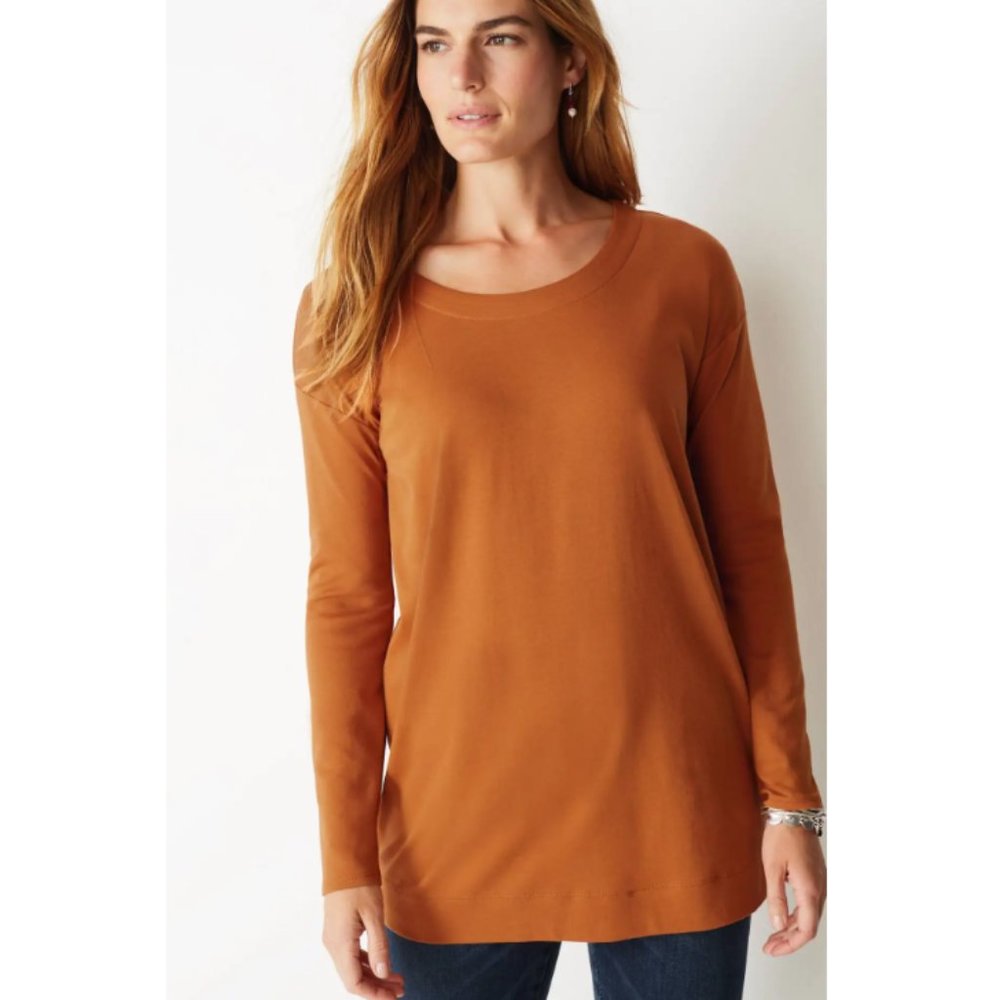 J. Jill Simply Supima® Scoop-Neck Tunic in Butternut Size XL NWT $59